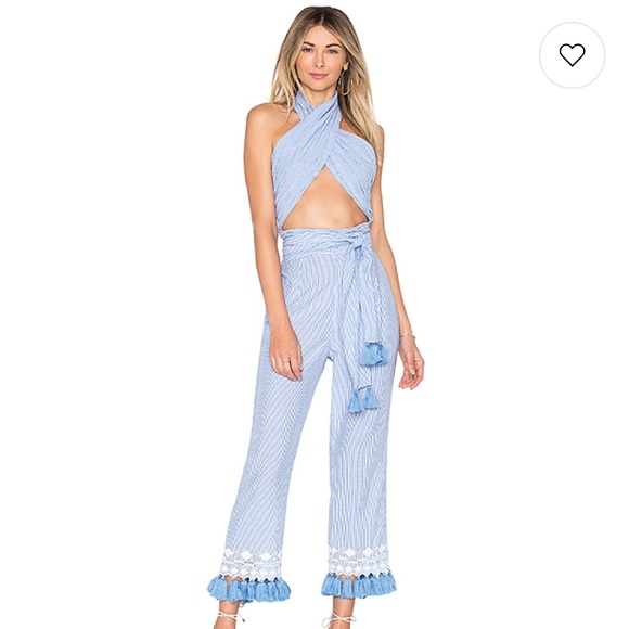 Tularosa Pants - NWOT Tularosa Blue White Stripe Jamie Jumpsuit